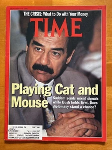 Time Magazine, September 10, 1990, "Playing Cat and Mouse"; Hussein / Excellent - Bild 1 von 2