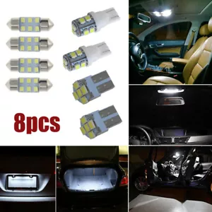8x For Car Dome Map License Plate Light Interior LED Package White LED Bulb Kit, - Picture 1 of 12