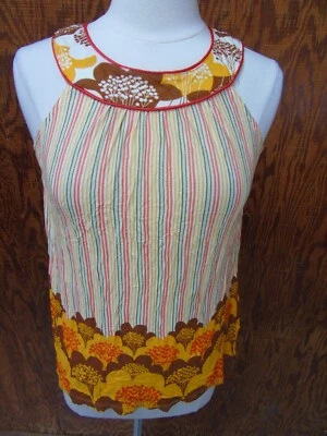 Blusa Top Twenty One Para Mujer Sin Mangas Cuello Halter Multicolor Rayas Talla S Foto 1 de 4