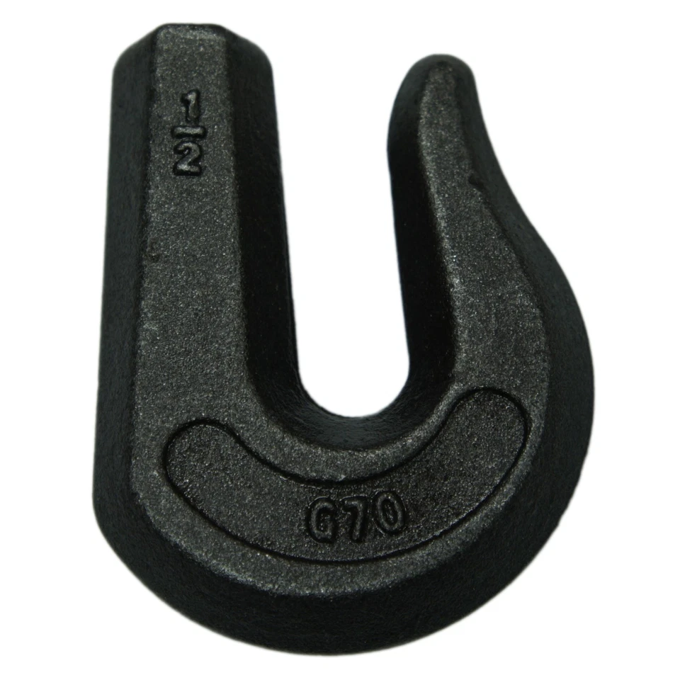 PM 2 G70 1/2" Weld On Chain Grab Hooks Tie Down Anchor Loader Bucket Wrecker Tow