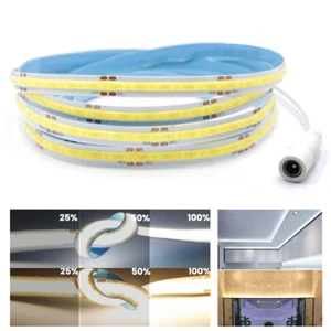 2m-20m 12V 24V COB LED Strip Strip CRI90 Warm White Cold White Light Points Bar - Picture 1 of 13