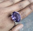 925 Solid Sterling Silver Natural Amethyst Cut Handmade Dainty Ring Ethnic Gift