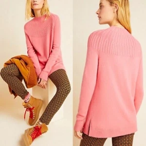 Anthropologie mock neck pink super soft tunic sweater size XS - Picture 1 of 7