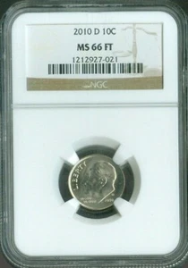 2010 D ROOSEVELT DIME NGC MS-66 FT MINT QUALITY✔️ - Picture 1 of 2