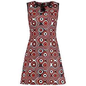 NEU MADCAP RETRO MOD 60er Sechziger 70er Jahre Druck ärmelloses kleid Lazy Daisy MC238 - Bild 1 von 2