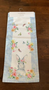 Isaac Mizrahi Easter Bunny Floral Butterflies Plaid New Table Runner 14”x72” - Picture 1 of 4