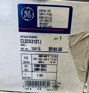 GE CL02A310TJ IEC CONTACTOR 3POLE 1NO AUX 120V NEW IN BOX READY TO SHIP - Picture 1 of 1