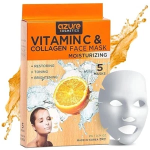 AZURE Vitamin C & Kollagen feuchtigkeitsspendende Gesichtsmaske - & C - 5er Pack - Bild 1 von 5