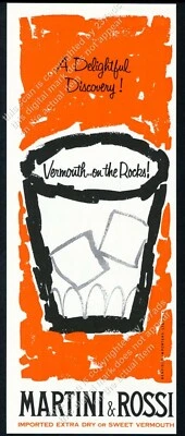 Martini & Rossi 1957 vermut en las rocas arte naranja anuncio impreso vintage Foto 1 de 4