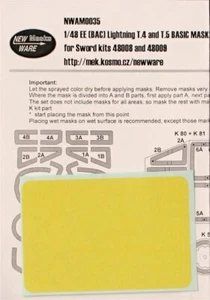 Nuevo Ware 1/48 MÁSCARA NWAM0035 BAC Lightning T.4/T.5 BÁSICO para ESPADA kit - Imagen 1 de 1