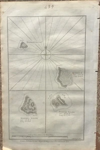 1785 T. Bowen Map - Captain Cook - Cook Islands and French Polynesia - A. Hogg - Picture 1 of 4