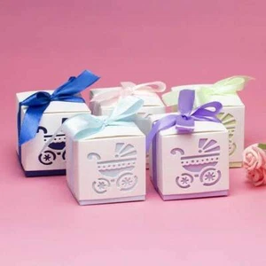 10 Pack Candy Boxes - Small Baby Gift Box - 5 Colours - Picture 1 of 11