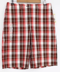 ANNE KLEIN SPORT Bermuda Shorts Women's Size 14 Waist 35" Multicolor Plaid - Picture 1 of 5
