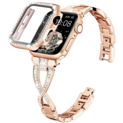 Correa de reloj Bling + Estuche Bling para Apple Watch Series 11 10 9 8 7 6 5 4 3 2 1 Foto 1 de 4