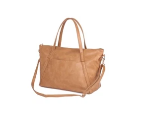 ELF ESTELLE Nappy Bag Tote Vegan Leather Brown Diaper Crossbody Mummy Baby Gift - Picture 1 of 4