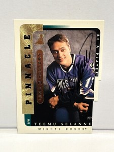 1996-97 BE A PLAYER LINK TO HISTORY TEEMU SELANNE AUTO #1B