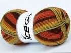 Lot Of 4 X 100Gr Skeins Ice Yarns Nice Baby Yarn Gold Copper Brown Green Shades