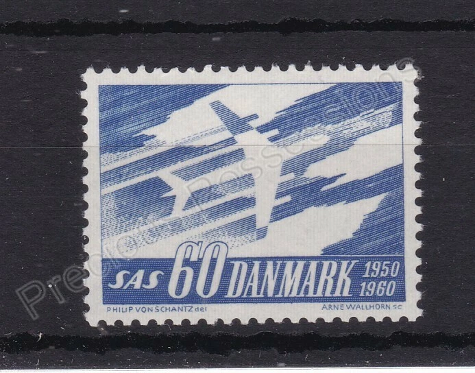 JUEGO DE SELLOS DE DINAMARCA SG 431 MNH 1961 SISTEMA DE AEROLÍNEAS ESCANDINAVAS SAS 1961 Foto 1 de 1