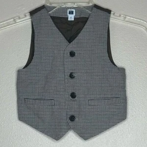 Janie And Jack Brown White Houndstooth Suit coat Vest Size 2T Church Pictures - Picture 1 of 7