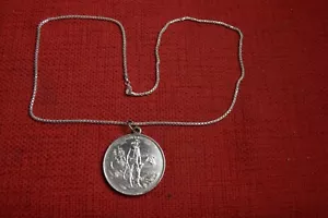 Texas Ranger Sesquicentennial Commemorative .999 Medallion Pendant SterlingChain - Picture 1 of 6