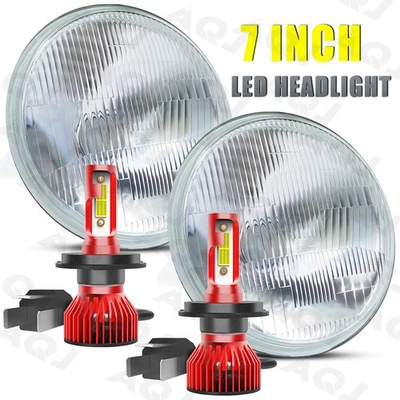 For Chevrolet C30 1975-1980 Pair 7" Inch LED Headlights Round Hi/Lo Sealed Beam Foto 1 de 4