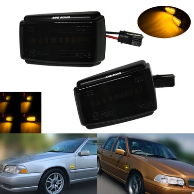 2x LED Seitenblinker Schwarz für Volvo 240 740 760 850 940 960 C70 S40 S70 S90 - Bild 1 von 4