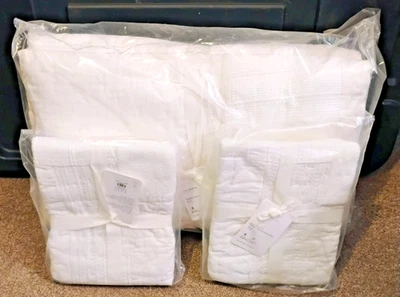 Pottery Barn Hand-Quilted Cozy Patchwork Full/Queen Quilt & 2 Standard Shams - Image 1 of 4