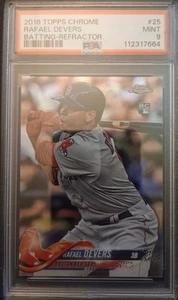 2018 Topps Chrome Refractor #25 Rafael Devers Red Sox Rookie RC - PSA 9 - Bild 1 von 2