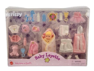 Barbie Baby Sister 26572 Mattel Krissy Baby Layette 1999 de colección nueva rara nueva en caja Foto 1 de 4