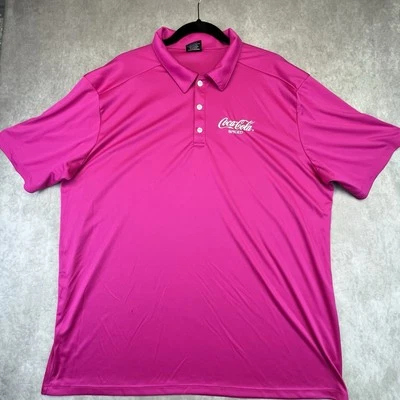 Coca Cola Spice Golf Polo Adult 2XL  Pink Embroidered Made In USA - Image 1 of 4