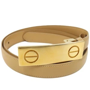 Cartier Cinturones Love Collection Beige Dorado Cuero Usado SKAI-0 - Imagen 1 de 10