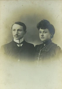 Frankreich Tourcoing Paar Portrait alte Kabinettkarte Foto Baert 1900 - Bild 1 von 3