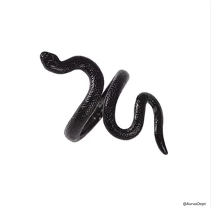 Schwarzer Schlangenring | Verstellbarer Schlange Wickelring | Gothic Punk Spule Schmuck - Bild 1 von 6