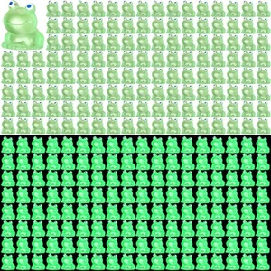 100 Pcs Mini Glow in Dark Frogs Luminous Green Tiny Frogs Animals Miniature F... - Picture 1 of 7