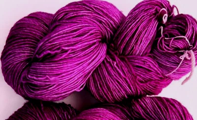 HOLLYHOCK VioletPink 100gr Skein 420yd Malabrigo MECHITA Soft SW MERINO Fgr YARN - Image 1 of 2