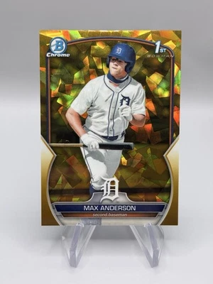 2023 Bowman Draft Sapphire Max Anderson Chrome Gold Refractor /50 #BDC-144(RC) - Image 1 of 2