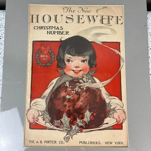 Vintage 1916 The New Housewife Magazine Christmas Cover Matted - Picture 1 of 7