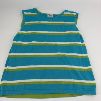 Lilly Pulitzer Striped Tank Top Turquoise Green White XL Cotton Sleeveless - Image 1 of 4