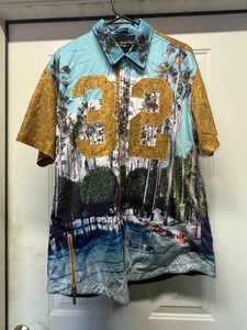 Cote de Nuits Shirt Mens Xl Swimming Pool Trees City Photo All Over - Picture 1 of 8