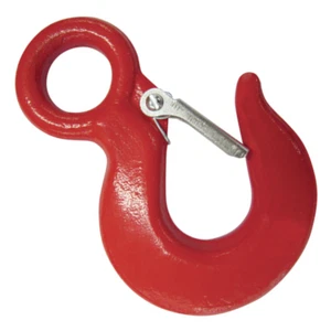 Rote Augen Typ Legierung Haken mit Sicherheitshaken 2 Tonnen US Legierung Augenhaken (2000 kg) - Bild 1 von 3