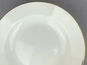 4 Bob Mackie Gold and White Rimmed Soup Bowls - Picture 1 of 6