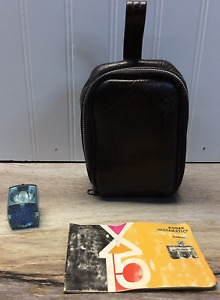 VTG Kodak Instamatic X-15 Camera Manual with GE magicube and leather Kodak bag