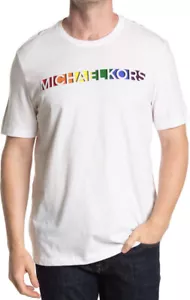 NWT Michael Kors Multi-color Rainbow Logo Print T-Shirt - Picture 1 of 3