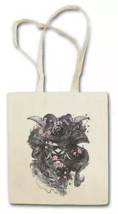 SAMURAI CHERRY BLOSSOMS SHOPPER SHOPPING BAG Ninja Shogun Guerriero Giappone - Foto 1 di 1
