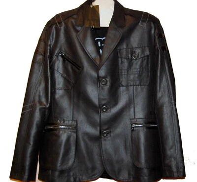 Mondo Black Men's Shiny Cotton Fashion Jacket Size 3XL Run Smaller $395 - Image 1 of 4
