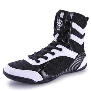 Male Professional Wrestling Shoes High-top Combat Boxing Training Sneakers - Picture 1 of 21