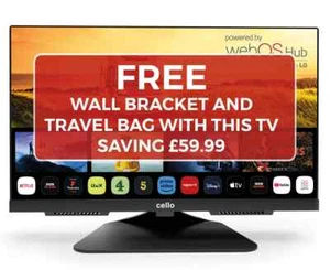 Cello 19 Inch 12v Smart TV WiFi Freeview Play HDMI USB CARAVAN MOTORHOME TV - Picture 1 of 16