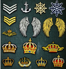 Military Crown Iron on Patches Popular Embroidered Sew on Badges Army Bike Wings