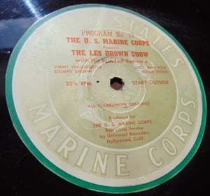 Les Brown Show- United States Marine Corps (1950) Programs 13 + 14, 16" 33 V+VV+ - Imagen 1 de 7