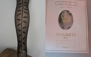Medias Creation Nina Ricci Diseño Fantasía Espalda Pierna T4 Fabricado Francia - Imagen 1 de 2